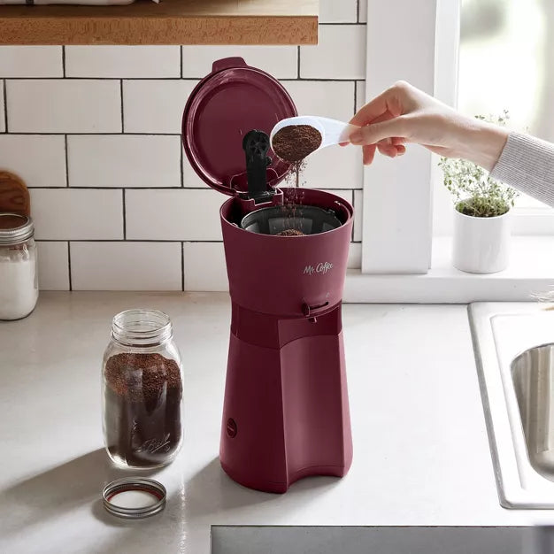 Cold Brew Coffee Maker – Iced Coffee Maker with Reusable Tumbler and Coffee Filter – Burgundy