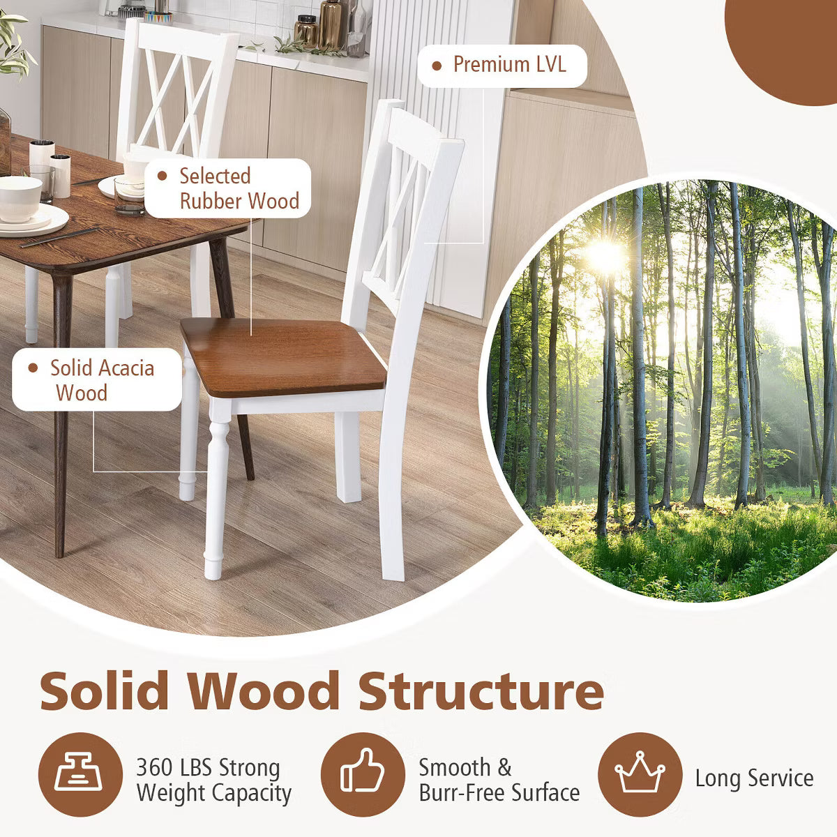 Dining Chair – Culinvaro Dining Chairs Set of 4 Wood Farmhouse Dining Room Side Chairs for Home Kitchen