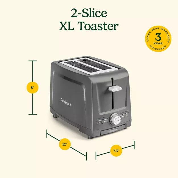 Toaster – 2 Slice XL Slot Toaster – Gray