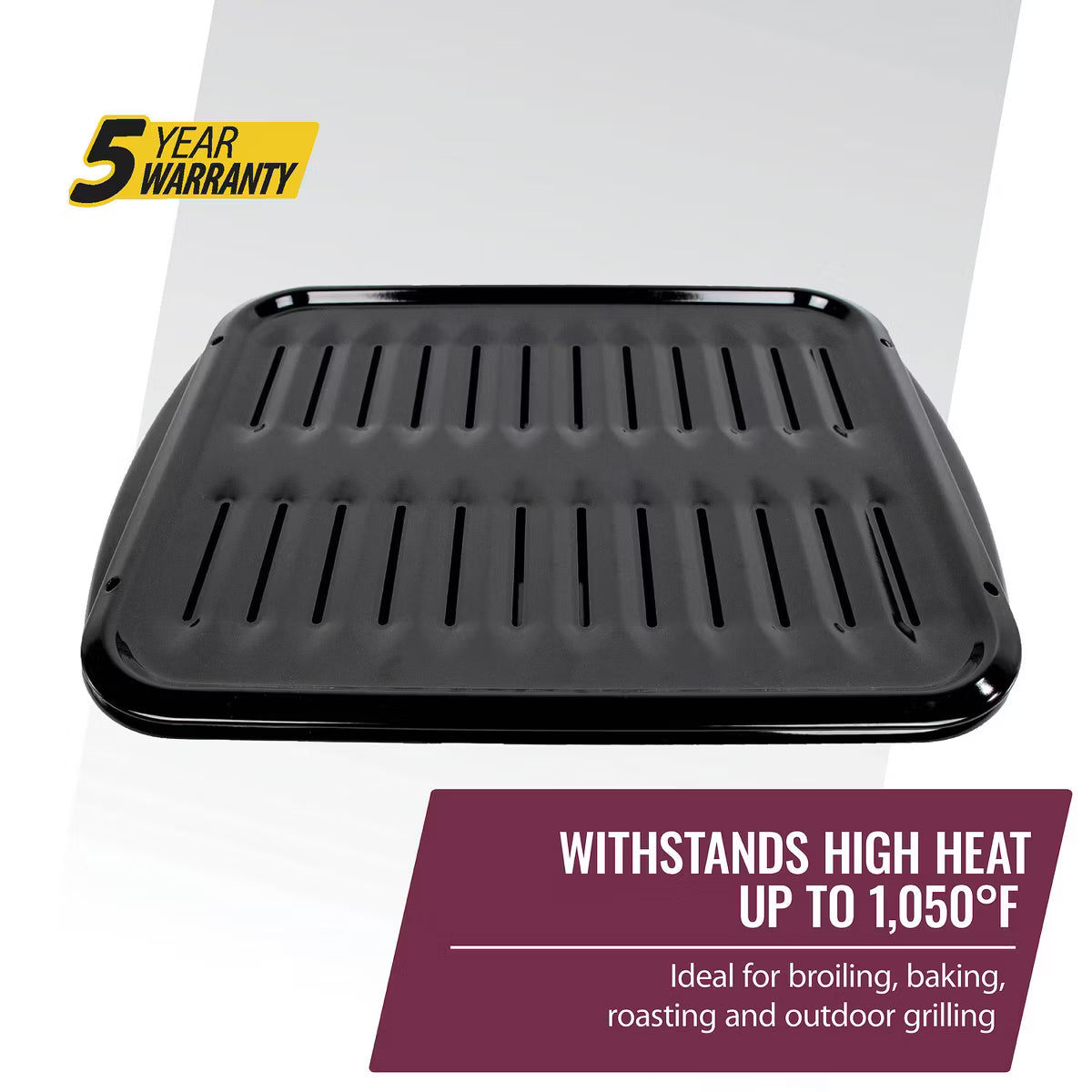 Broiling Pan – Heavy-Duty Porcelain Broiler Pan & Grill Set – 16.5 In. X 12.75 In.