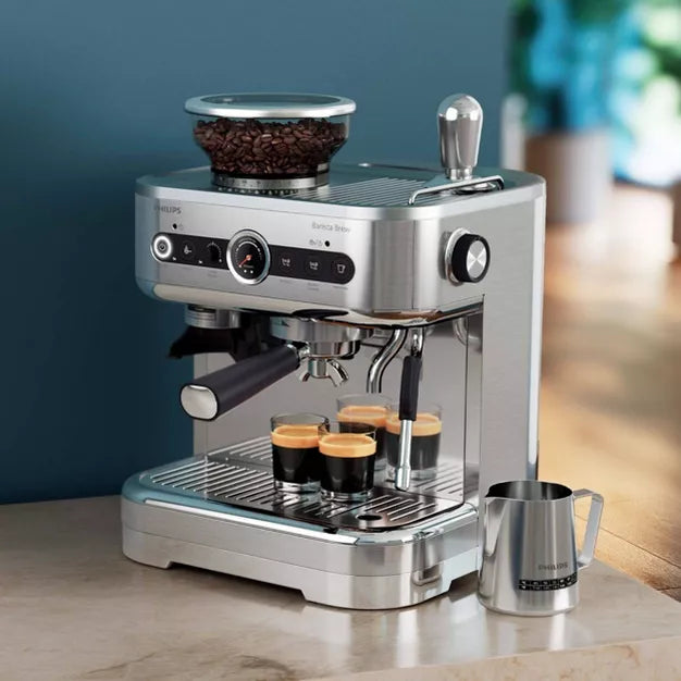 Espresso Machine – Barista Brew Semi-Automatic Espresso Machine with Milk Frother – Stainless Steel