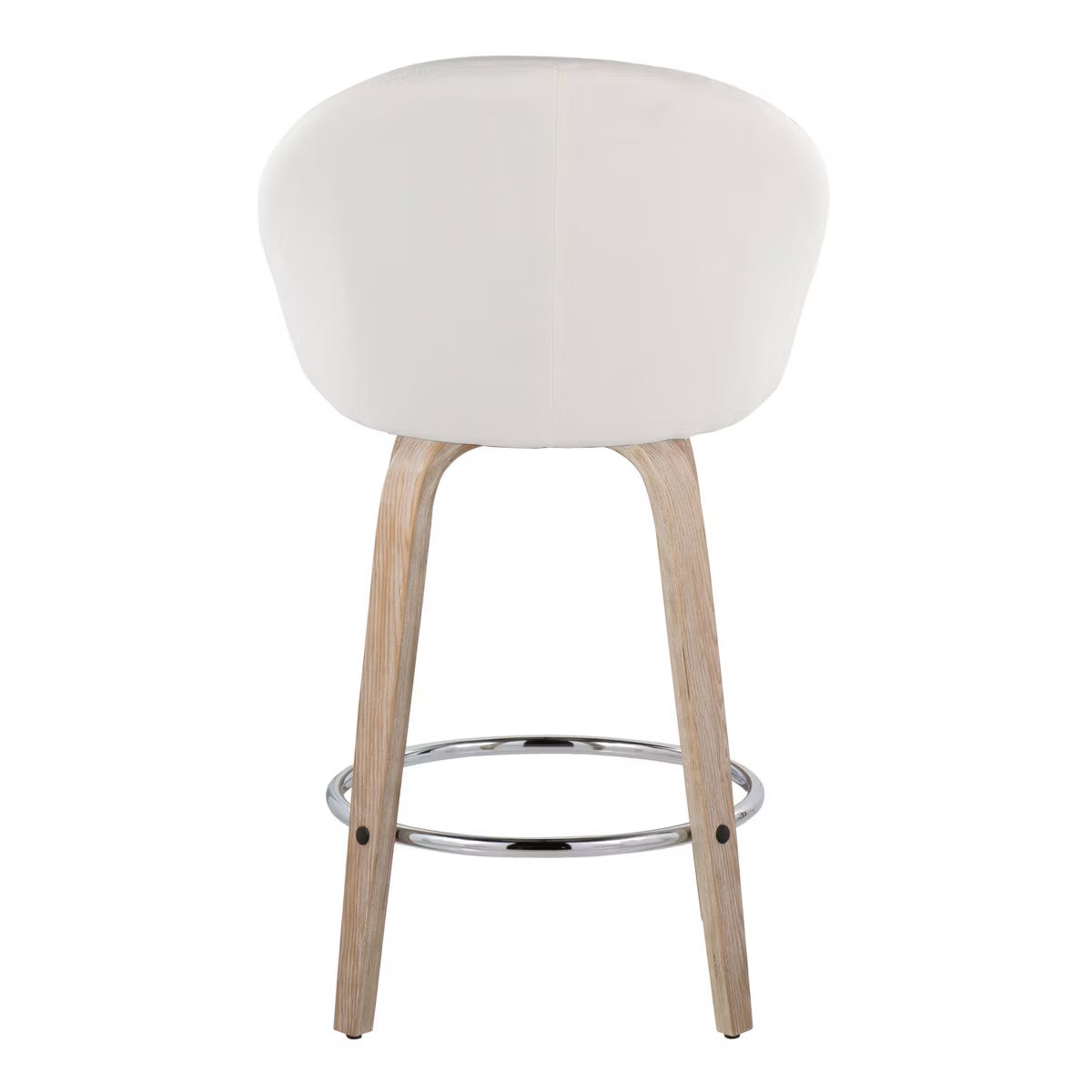 Lumisource Set of 2 Matisse 26" Fixed Height Counter Stools In Whitewashed Wood/Cream Fabric