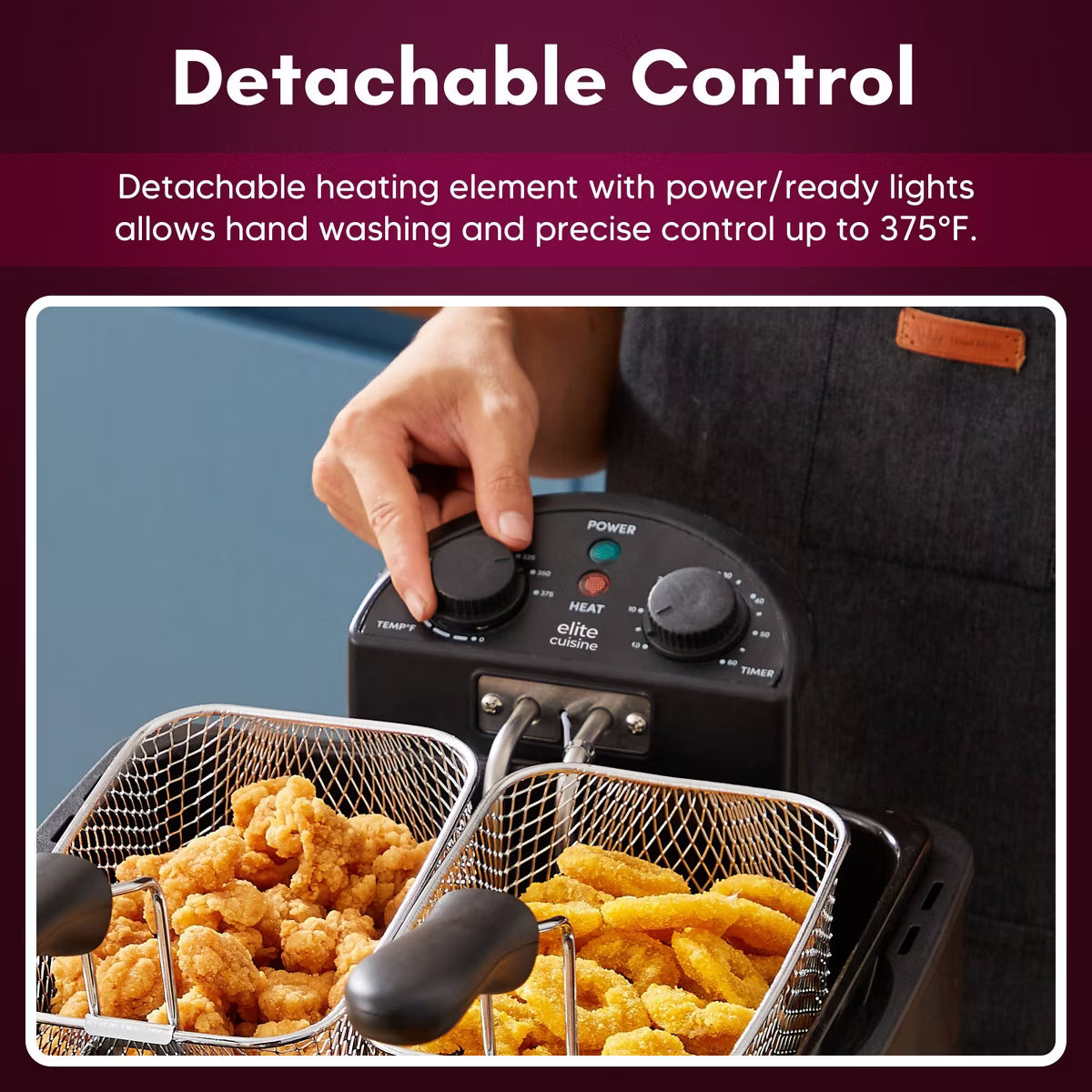 Deep Fryer – 4.5qt Electric Deep Fryer with Dual Baskets – Silver
