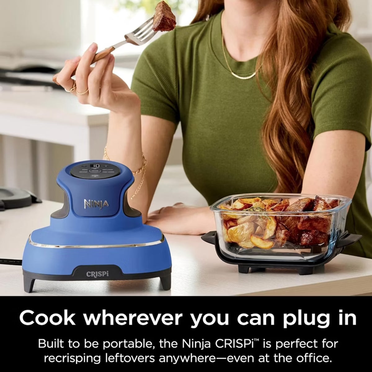 Air Fryer – CRISPi 5-in-1 Portable Glass Air Fry Cooking System – Blue