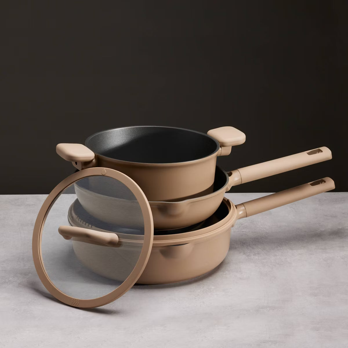 Cookware Set – 21pc Nonstick Cookware Set Taupe – Taupe
