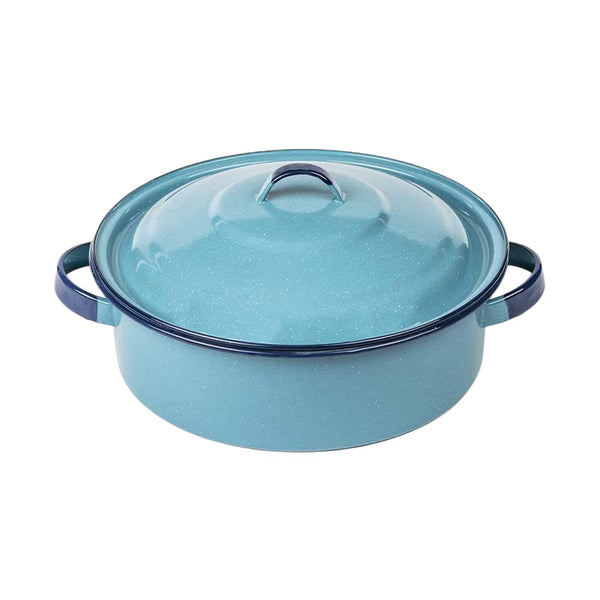 Casserole Dish – 5-Quart Casserole Dish with Lid, Durable Enamel Steel – White