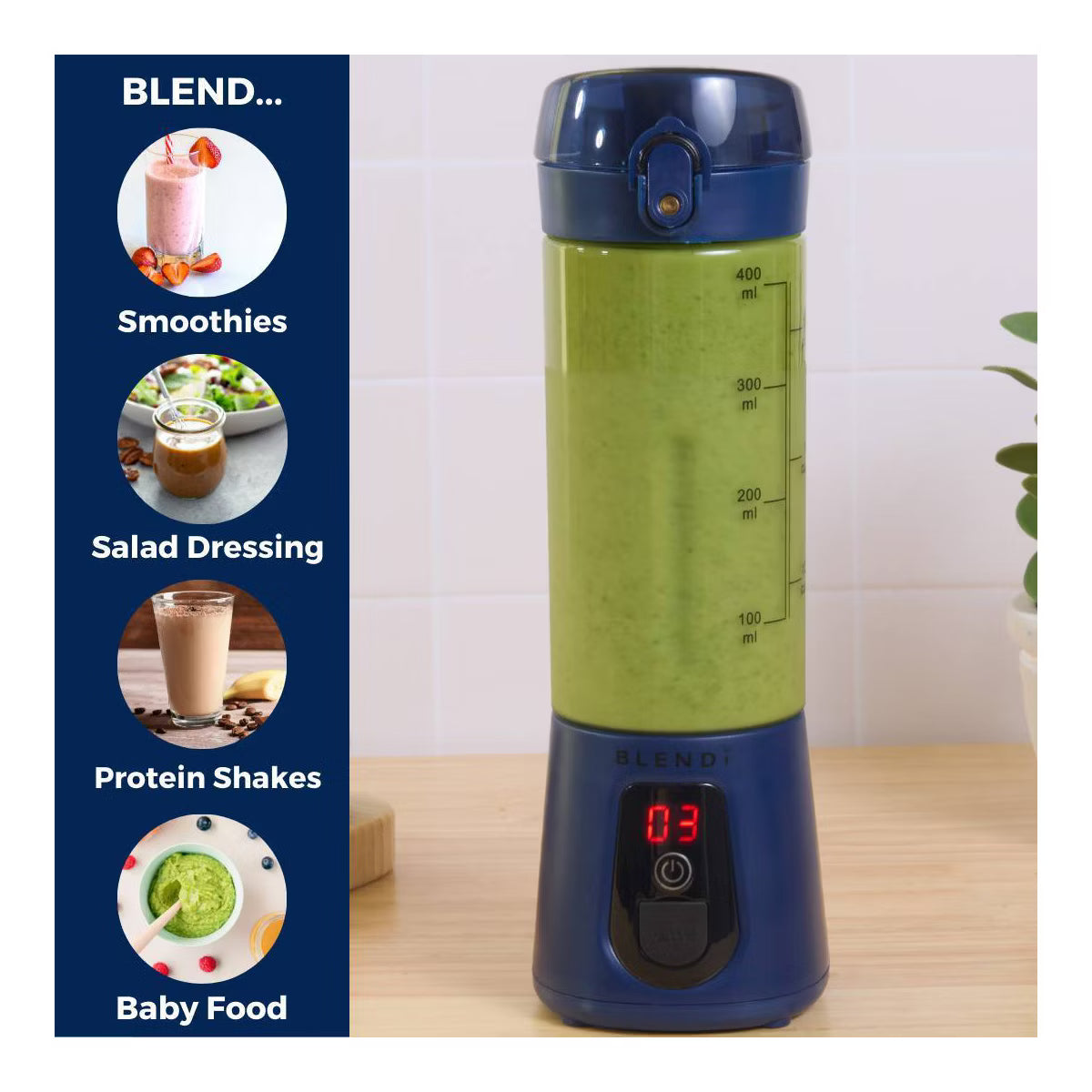 Personal Blender – Personal Blender, 17oz Capacity, 70W – Purple