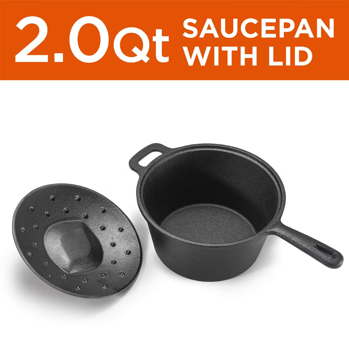 Saucepan – Pre-Seasoned Cast Iron 2.0 Qt – Black