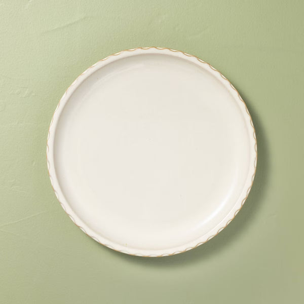 Dinner Plate – Culinvaro Set of 4 10.5" Pinched Edge Dinner Plates Sour Cream