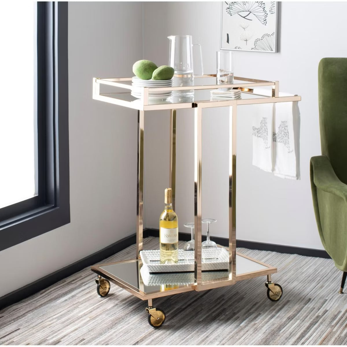 Bar Cart – Culinvaro Capri 2 Tier Rectangle Bar Cart - BCT8003A