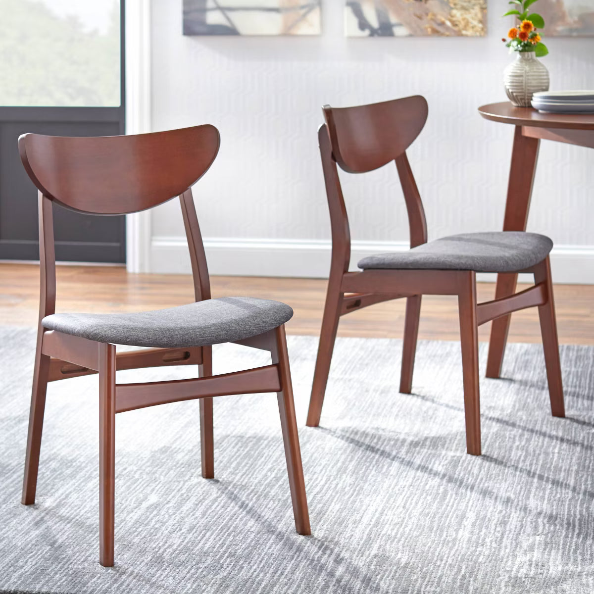 3pc Tania Mid Century Modern Dining Set Walnut
