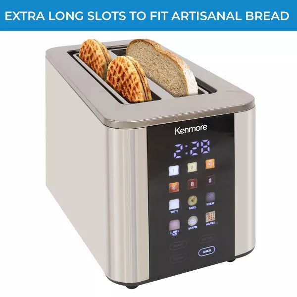 Toaster – 4-Slice Digital Long Slot Toaster with Touch Control St4-Slice – White