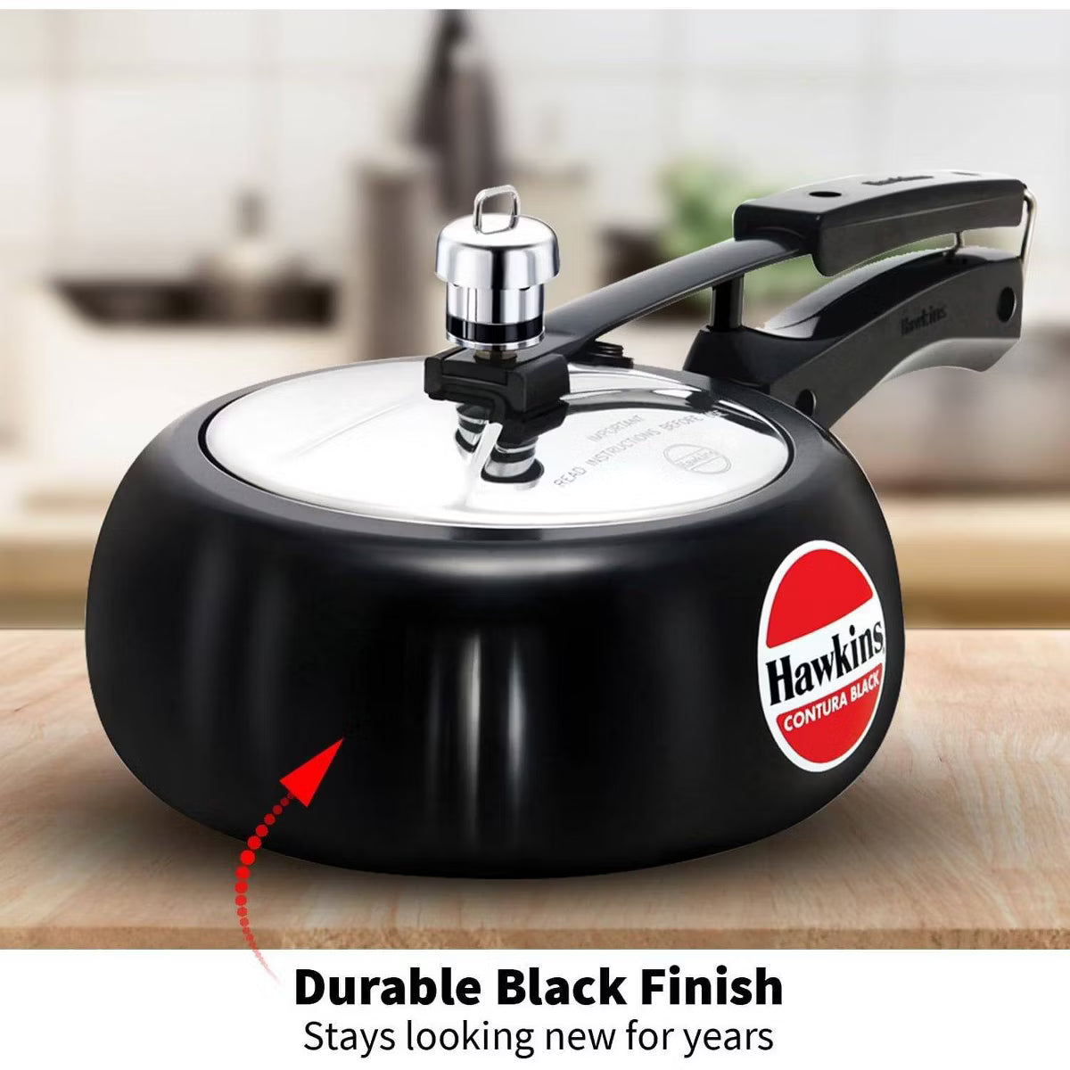 Pressure Cooker – 2L Hard Anodized Pressure Cooker: Aluminum – Black