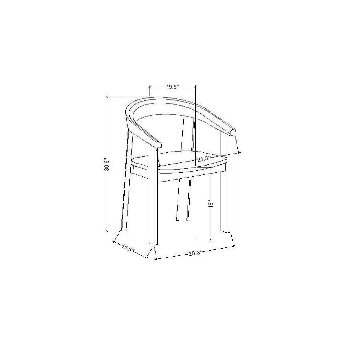 Terra Solid Wood Curved Back Dining Chair Black