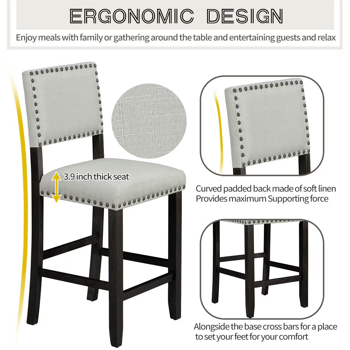 Dining Set – Culinvaro 5-Piece Counter Height Dining Set Espresso
