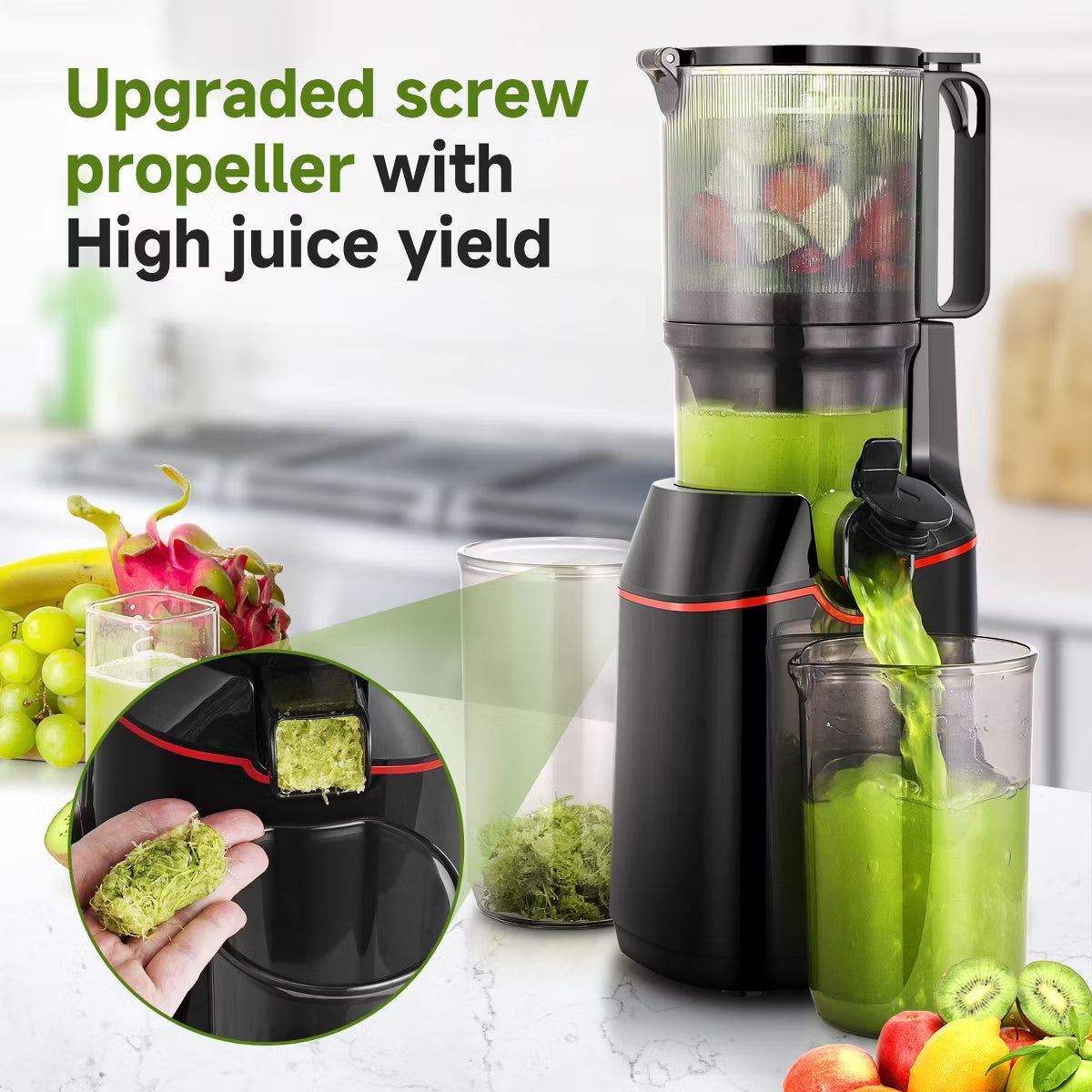 Juicer – 160W Pure Motor, Reverse Function – Black
