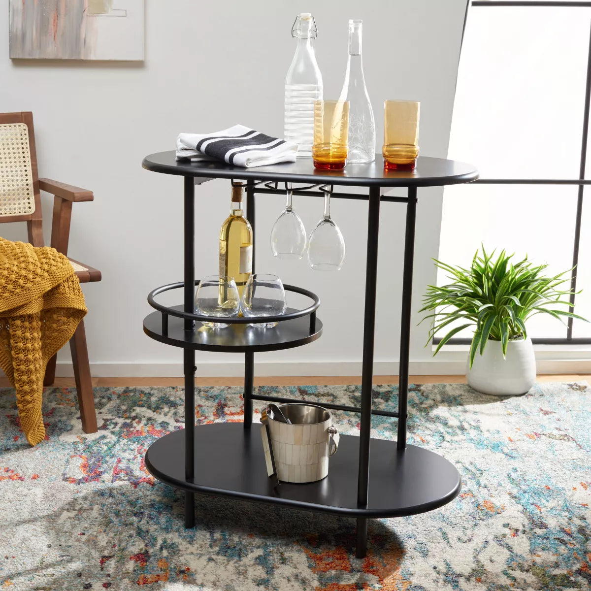 Bar Table – Culinvaro va 3 Tier Swivel Bar Table - BCT8007C - White/Gold