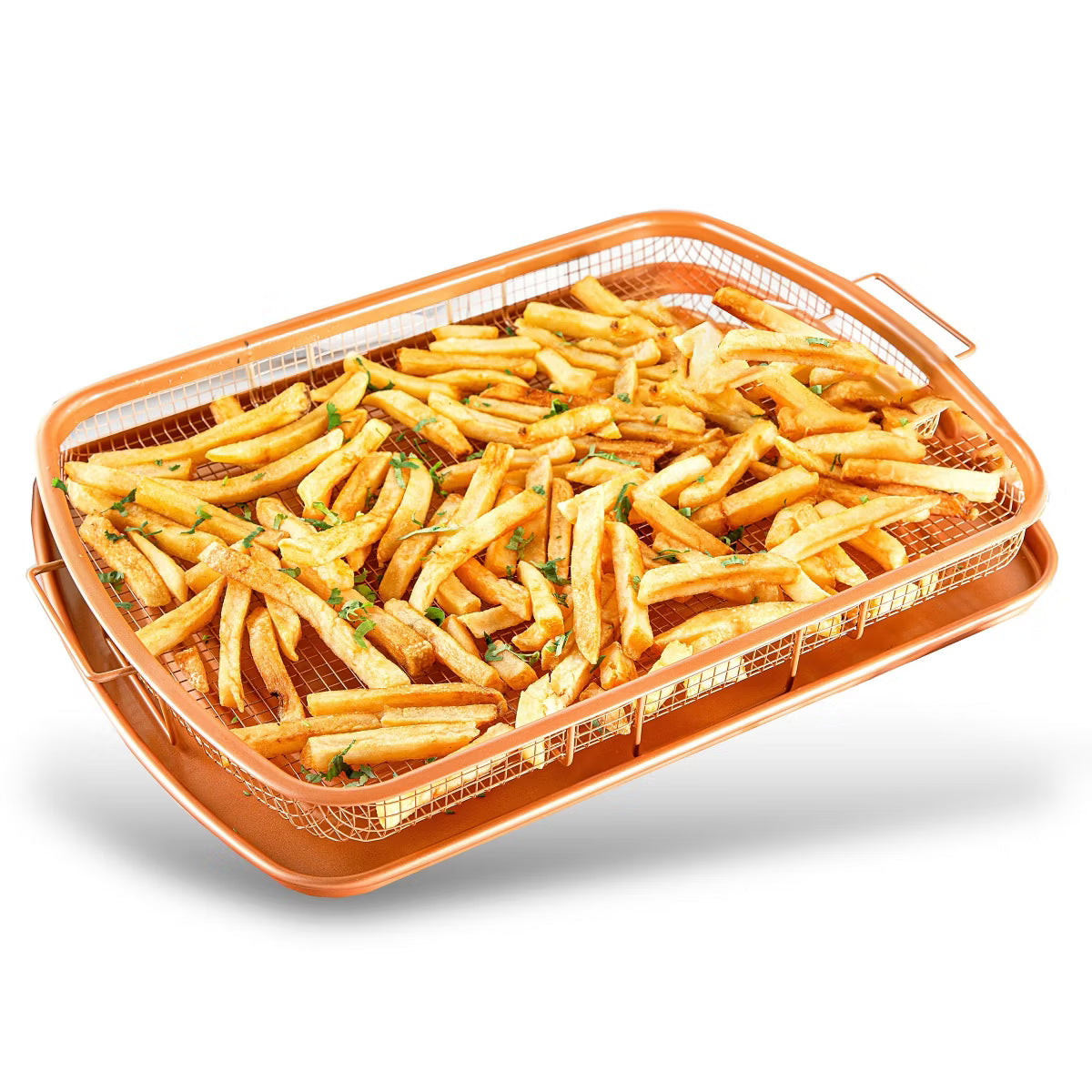 Air Fryer Basket – XLarge Nonstick Air Fryer Tray for Oven with Recipe Book - 16" x 12" – White