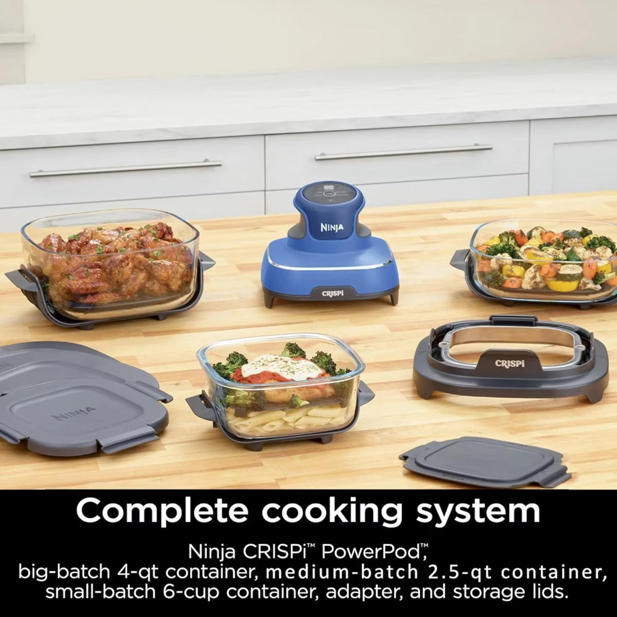 Air Fryer – CRISPi 5-in-1 Portable Glass Air Fry Cooking System – Blue