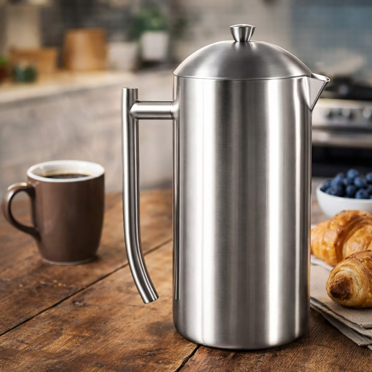 Coffee Maker – Culinvaro Brushed 18/10 Stainless Steel French Press Coffee Maker, 44-ounce