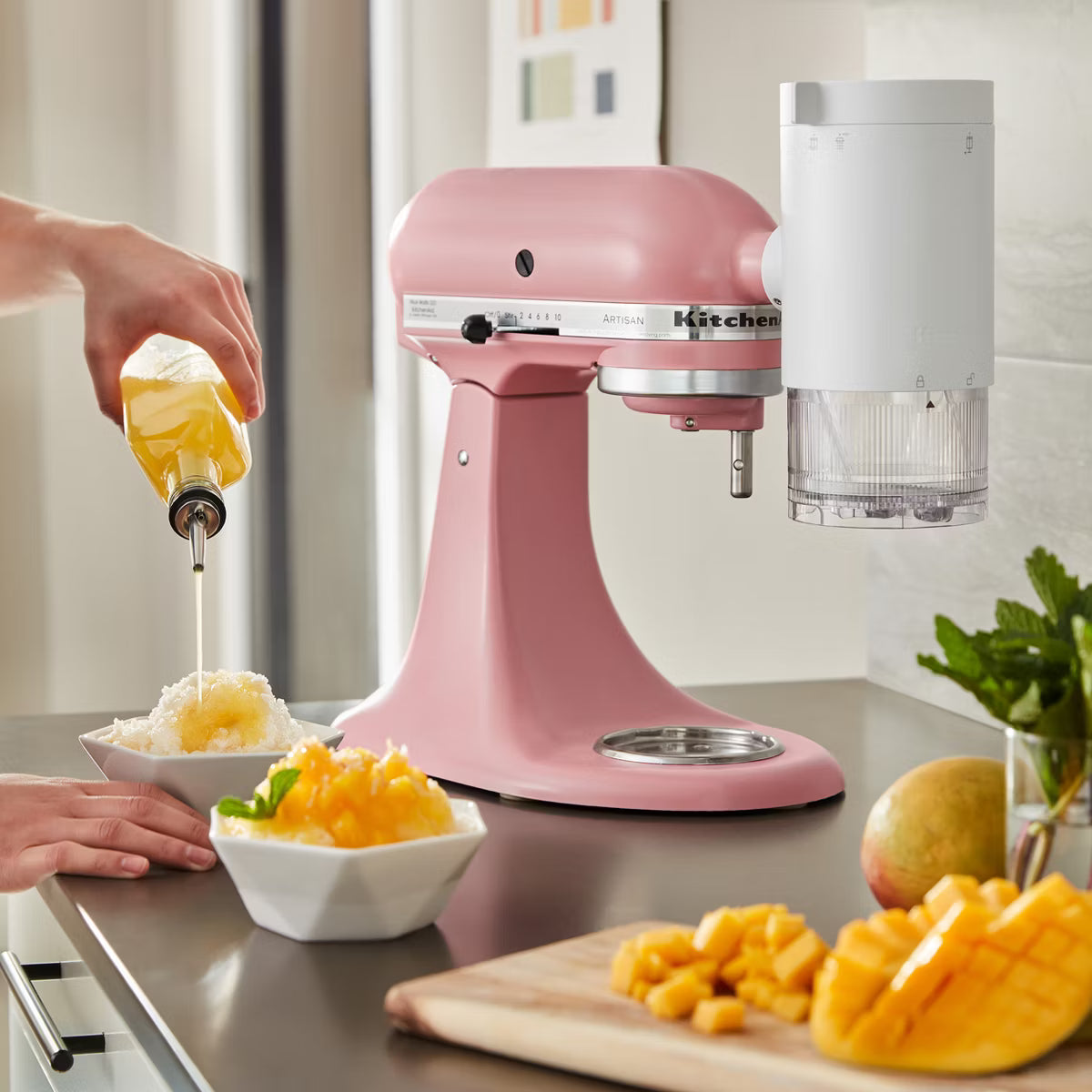 Ice Crusher Attachment – Shave Ice Attachment - KSMSIA – White
