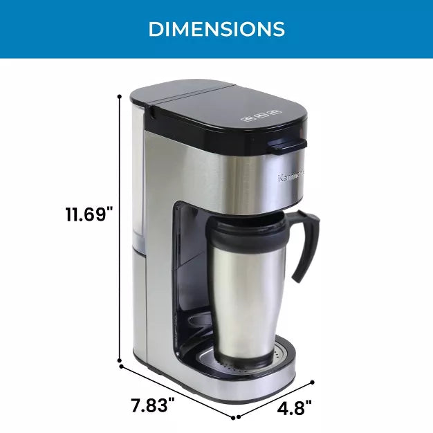 Single-Serve Coffee Maker – Single Serve Coffee Maker with Travel Mug – Black