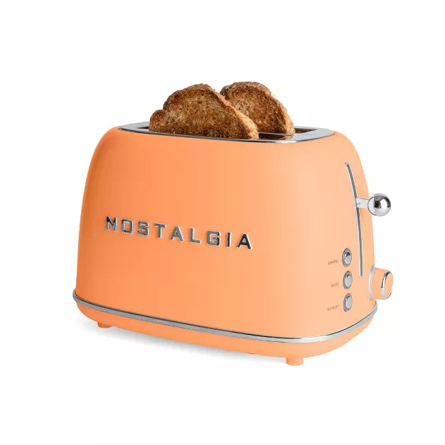 Toaster – Classic Retro 2-Slice Toaster – Orange