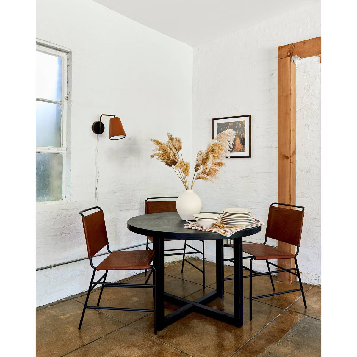 Dining Table – Culinvaro Keener All Wood Round Dining Table Black