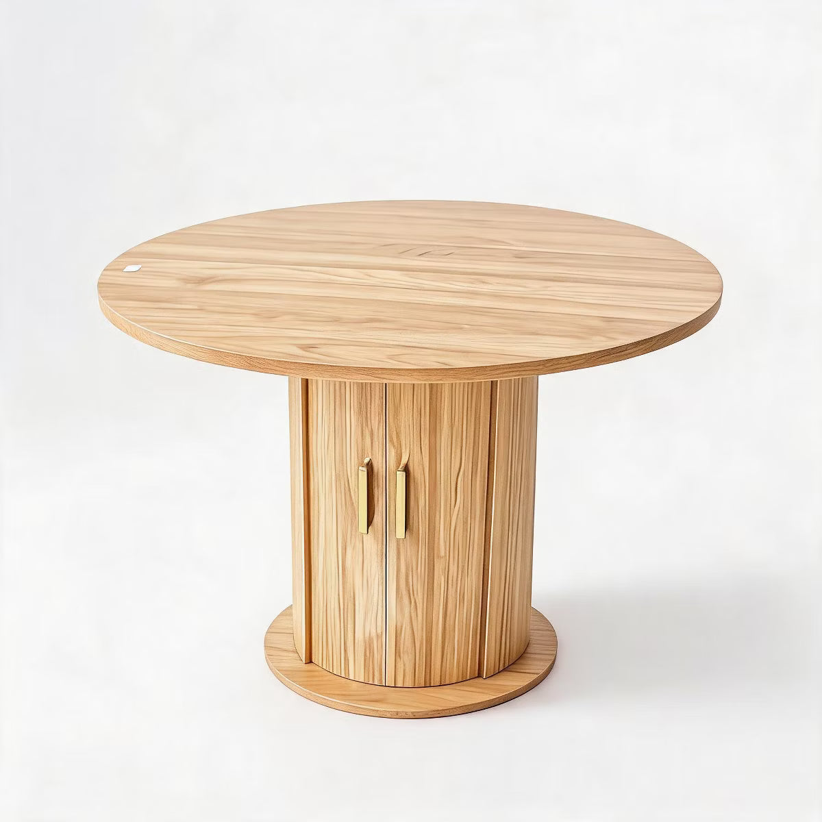 Dining Table – Culinvaro Farmhouse Round Dining Table for 2-4, Small Wooden Kitchen Table with Hidden Storage