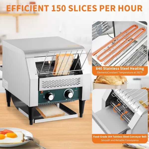 Toaster – Commercial Conveyor Toaster with 3 Toasting Modes – 1800W
