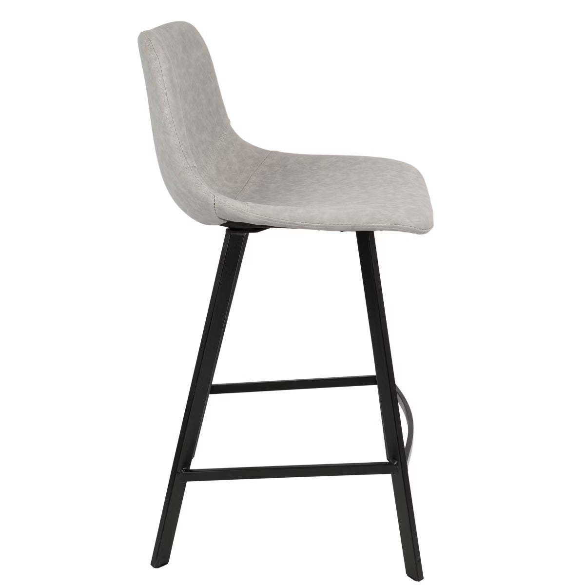Set of 2 26" Outlaw Industrial Counter Height Barstool Gray
