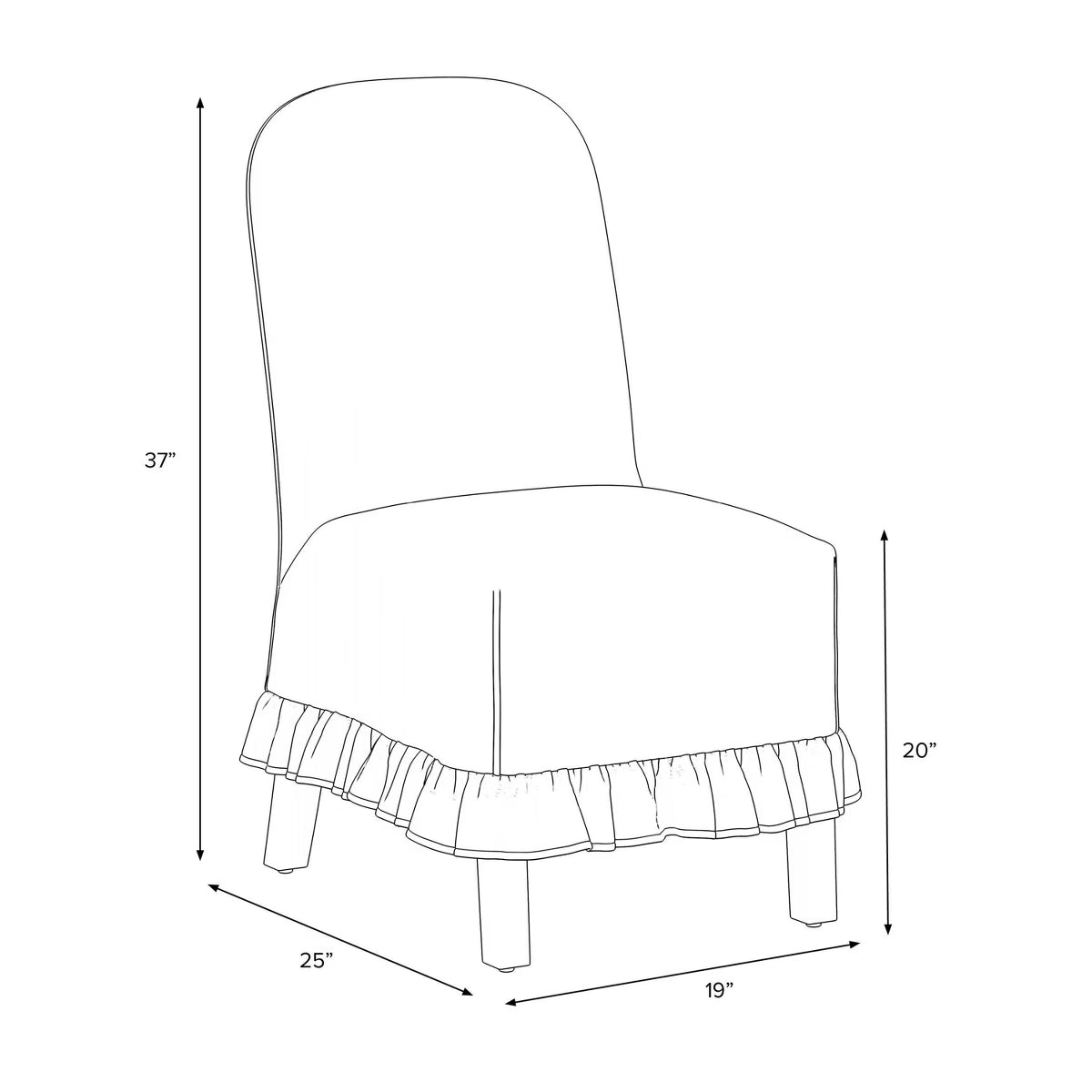 Ivy Ruffled Slipcover Dining Chair in Pinstripe Linen
