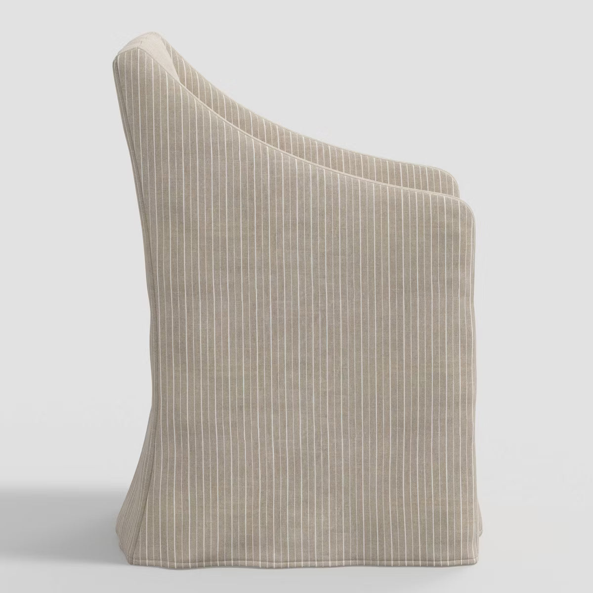 Lucy Traditional Sloped Arm Slipcover Dining Chair in Pinstripe