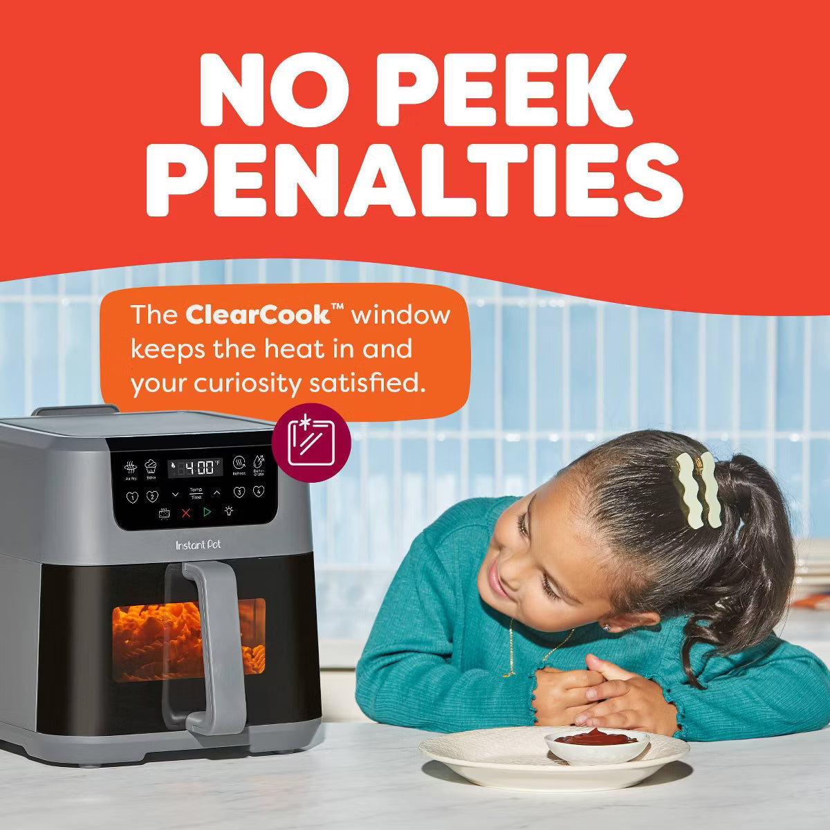 Air Fryer – 5.3qt Air Fryer with Odor Erase + Clearcook – White