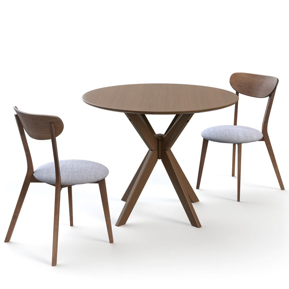 Dining Set – Culinvaro 3 PCS Dining Table Set Modern Round Kitchen Table and Chairs Set for Dining Room