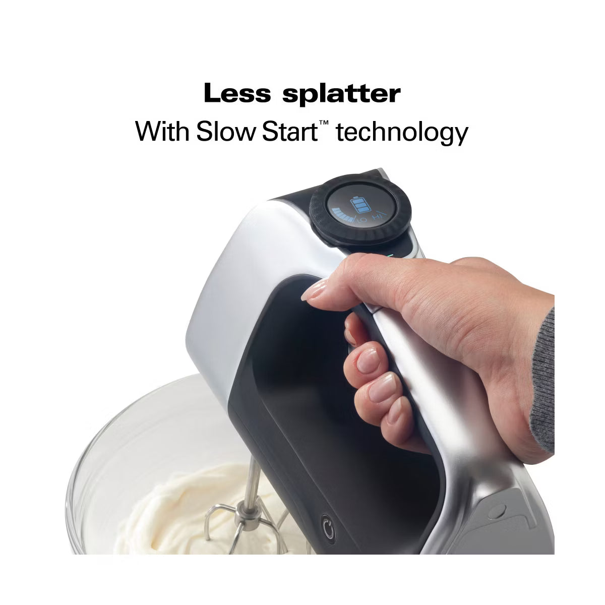 Hand Mixer – Professional Cordless Hand Mixer with Infinite Speed – White