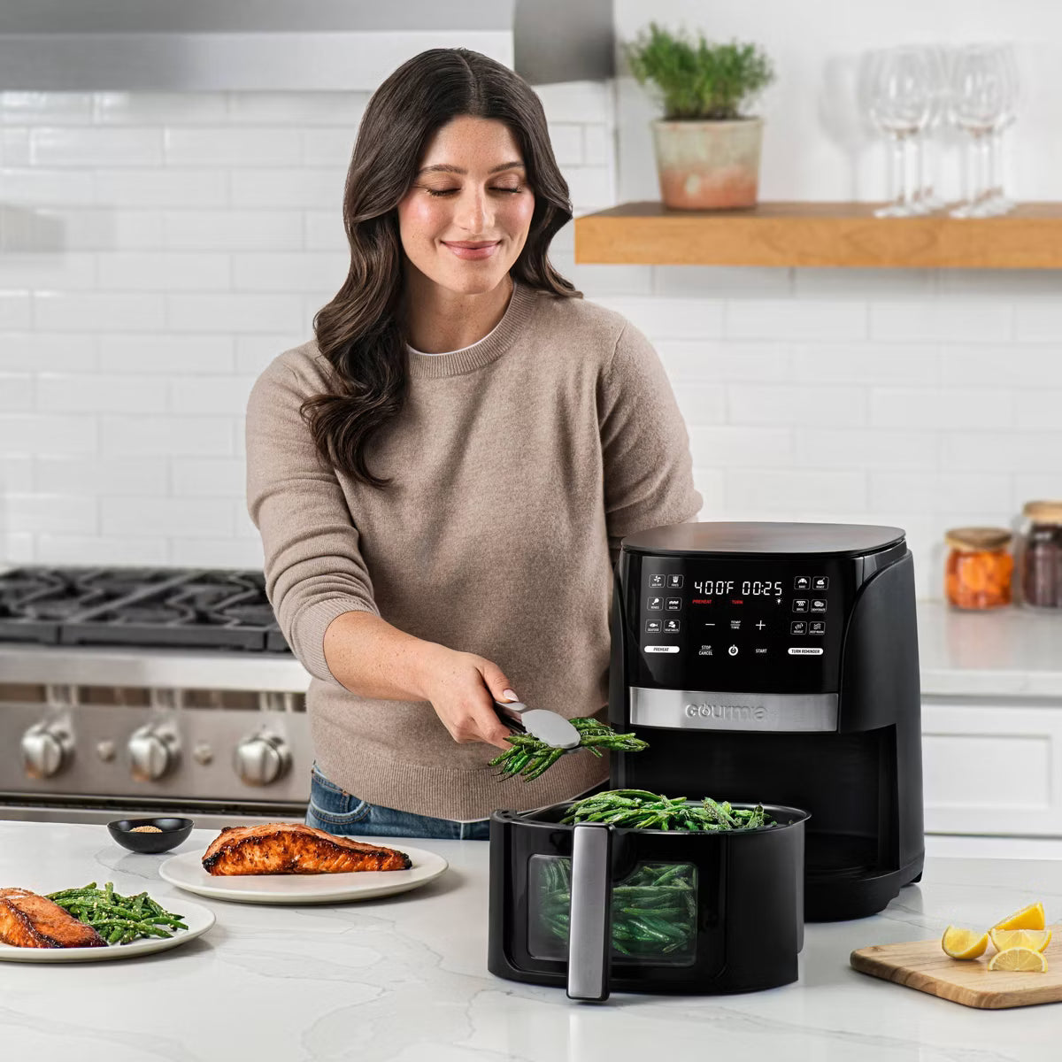 Air Fryer – 6qt Digital Window Air Fryer with 12 Presets – Black
