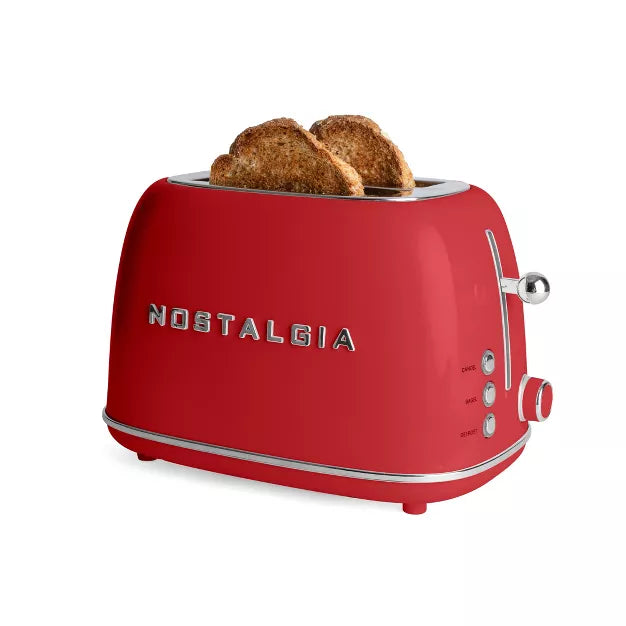 Toaster – Classic Retro 2-Slice Toaster – Red