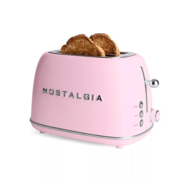 Toaster – Classic Retro 2-Slice Toaster – Pink
