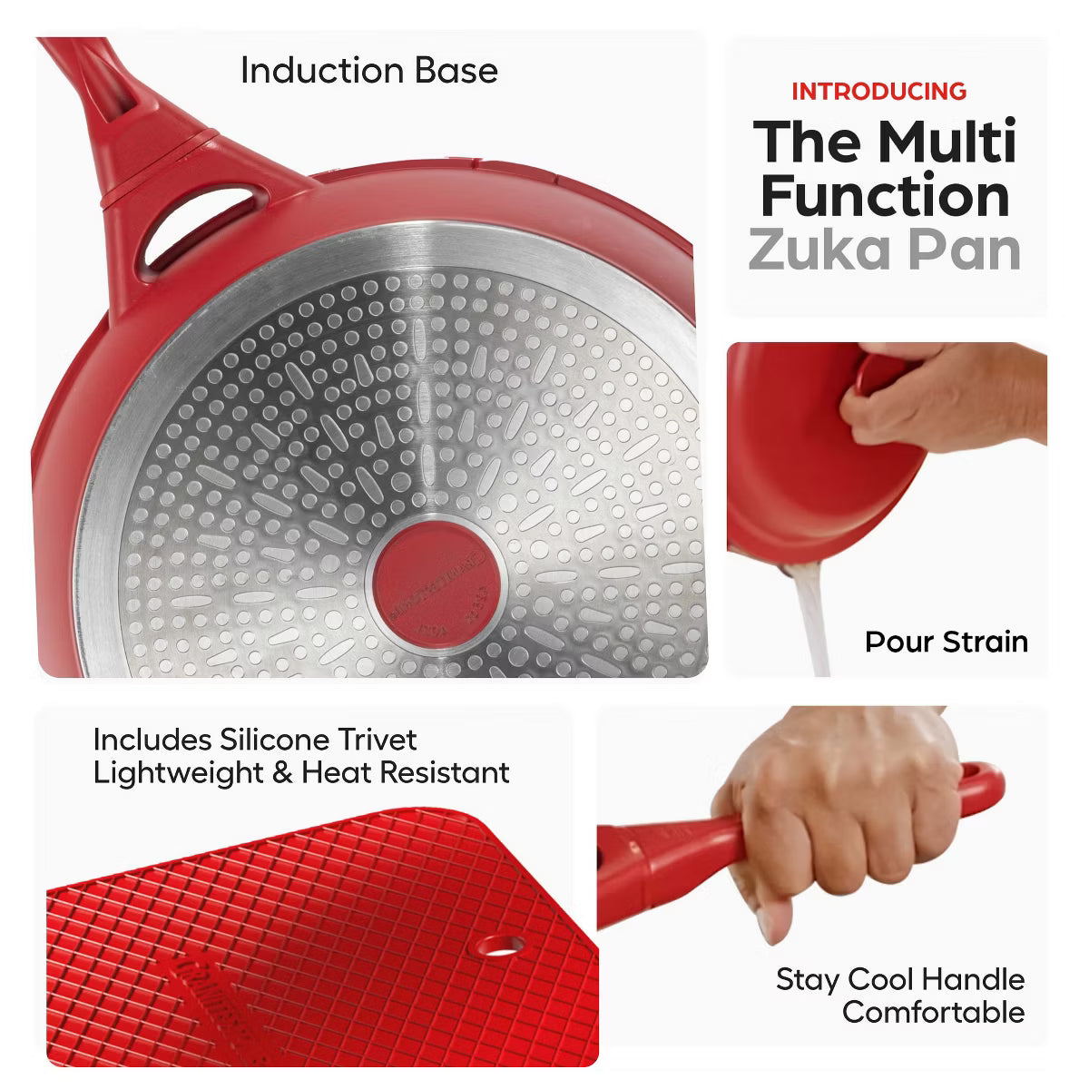Frying Pan – Zuka Everyday Pan 8" Nonstick Multi – Red