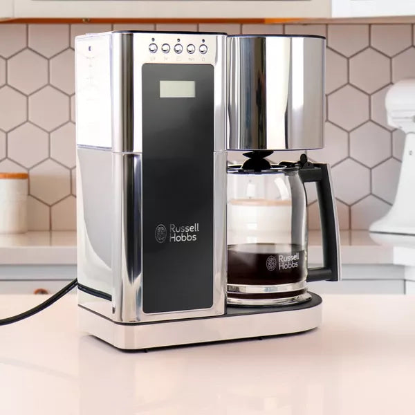 Drip Coffee Maker – Glass 8 Cup Coffeemaker – Silver And Black