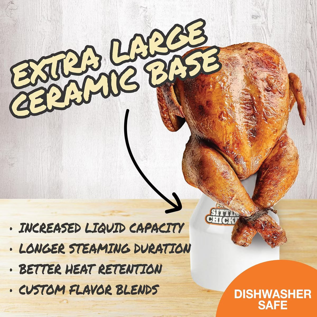 Roasting Pan – Ceramic Steamer Beer Can Roaster – White
