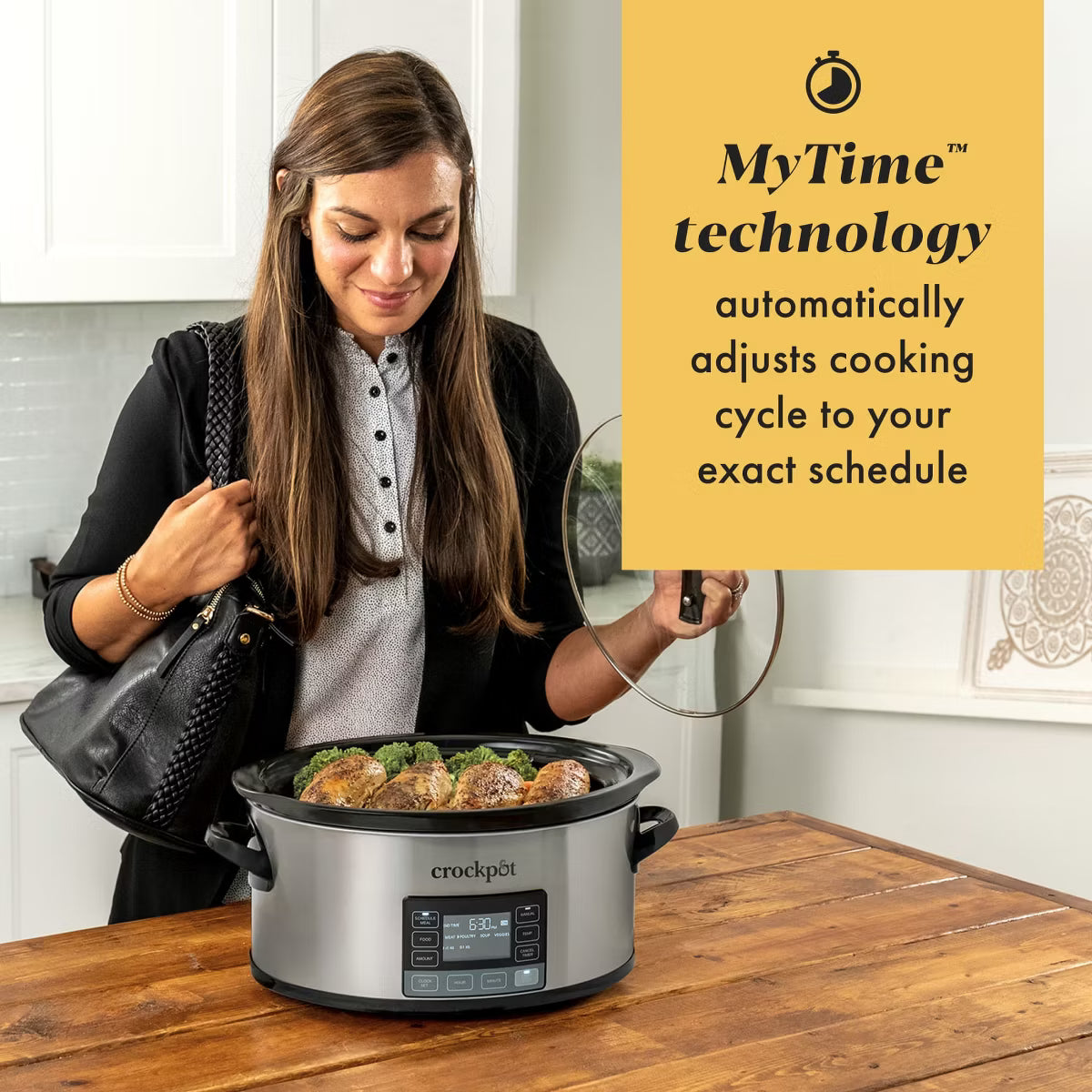 Slow Cooker – 6qt MyTime Technology Programmable Slow Cooker – Stainless Steel