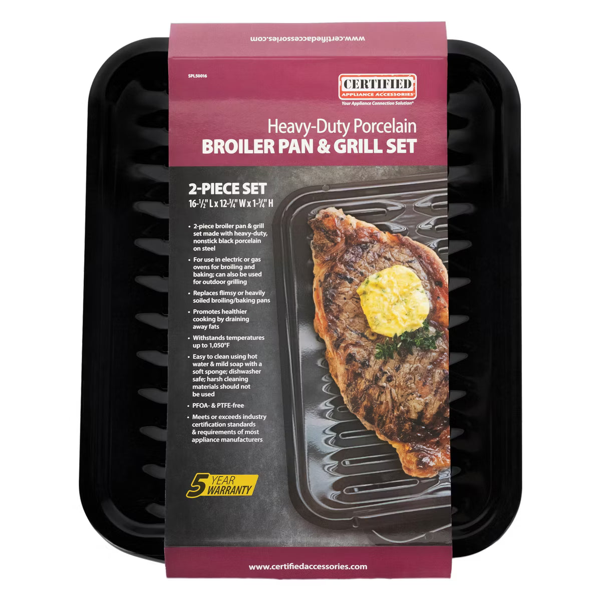 Broiling Pan – Heavy-Duty Porcelain Broiler Pan & Grill Set – 16.5 In. X 12.75 In.