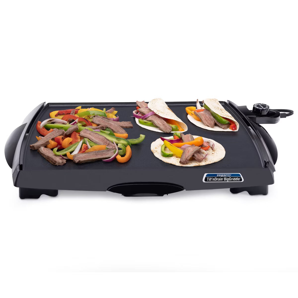 Electric Griddle – ilt 'n Drain Electric BigGriddle with Nonstick Ceramic Cooking Surface – Black