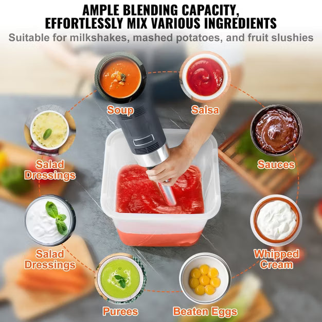 Immersion Blender – Blender, 500 Watt Heavy Duty Hand Mixer – Stainless Steel