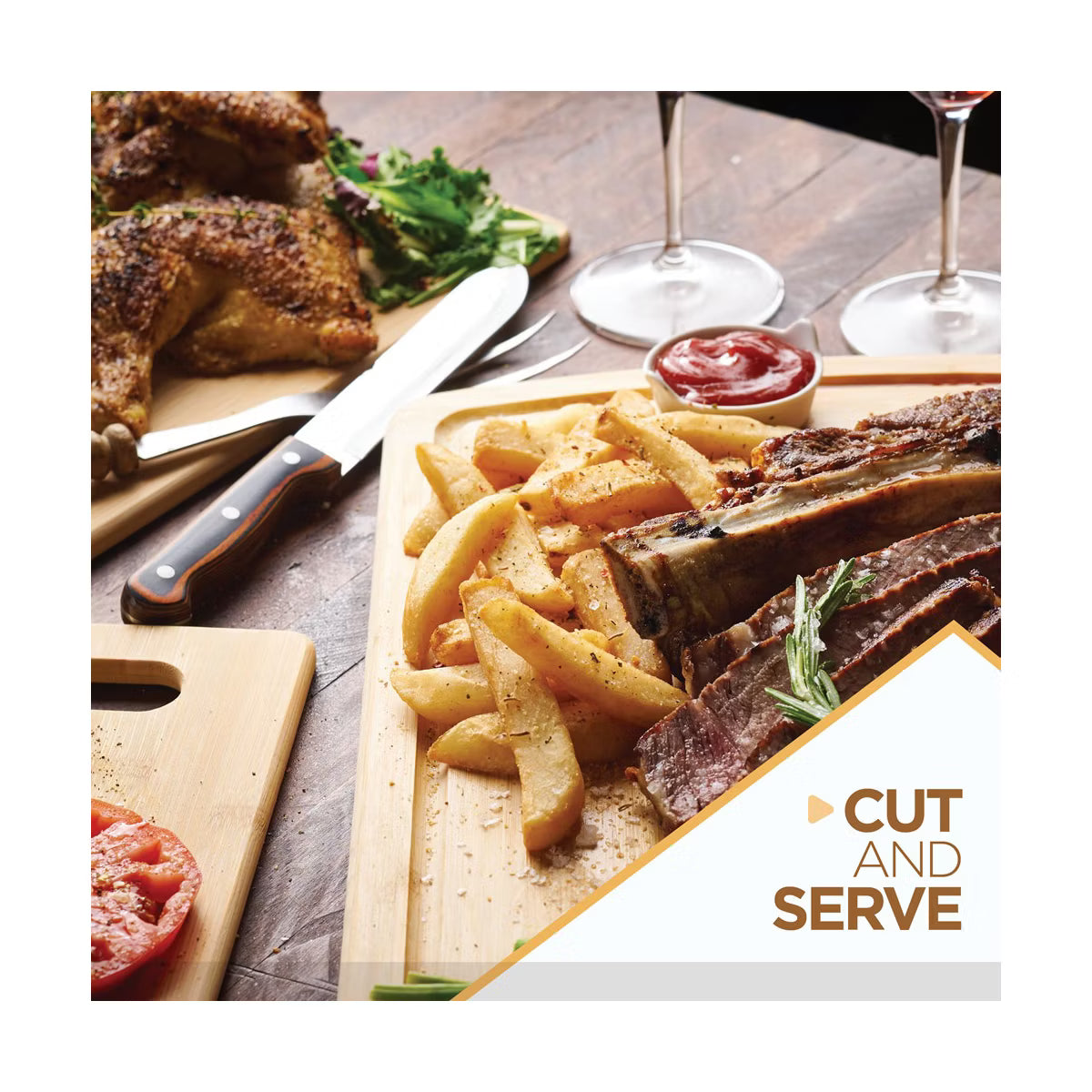 Cutting Board – Culinvaro Cutting Board Set, 3-Piece Wooden Chopping & Serving Tray for Food Prep
