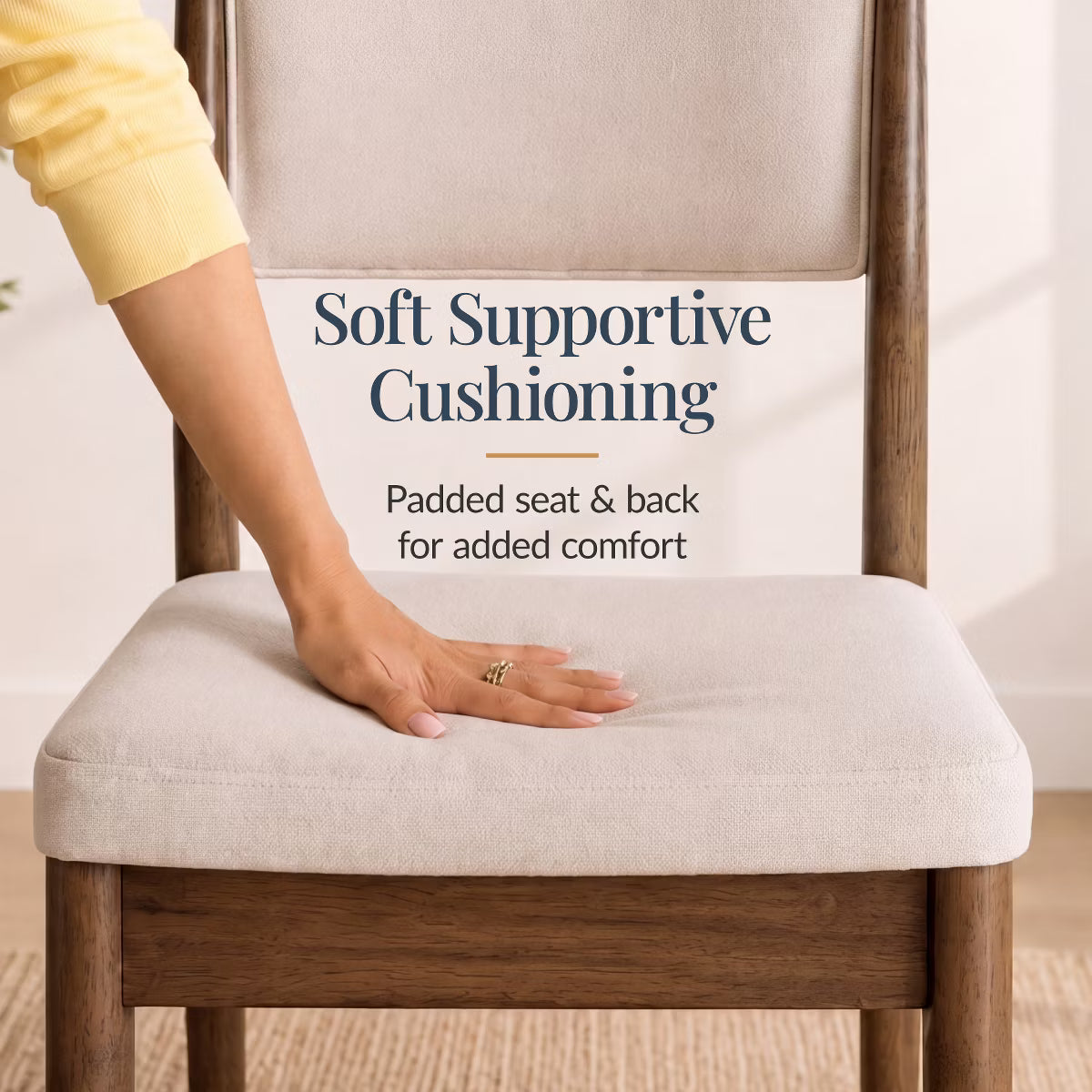 Dining Chair – Culinvaro Dining Chairs Set of 2, Modern Solid Wood & Upholstered Chairs