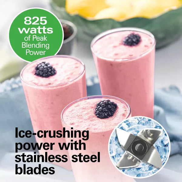 Countertop Blender – PowerBlend Duo 52oz Glass Jar – Silver