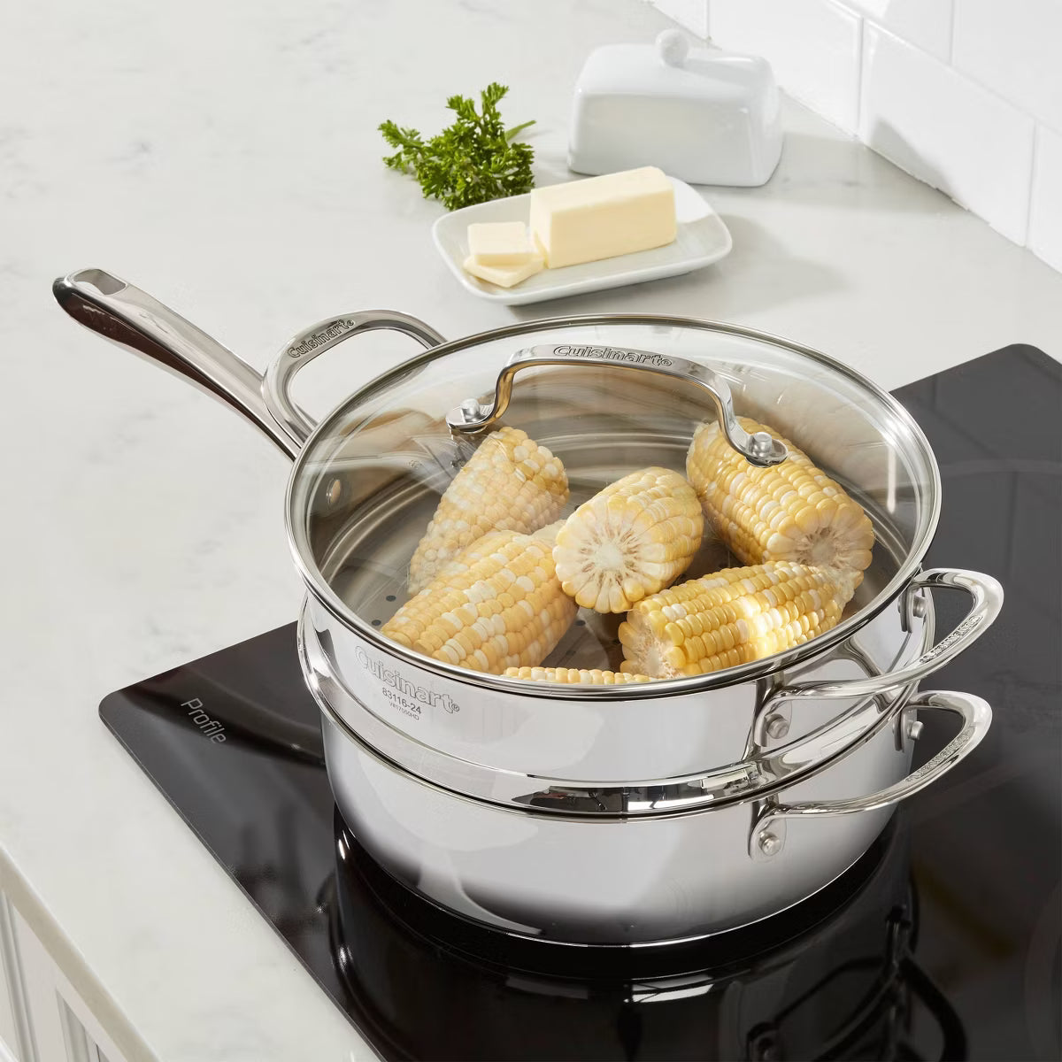 Saucepan – 3.5qt Saute & Steamer Set – Silver